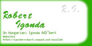 robert igonda business card